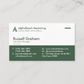 Modern Corporate Marketing Agents Green White Visitenkarte (Vorderseite)