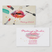 Modern Cosmetic farbenfrohe Lippen Makeup Artist Visitenkarte (Vorne/Hinten)