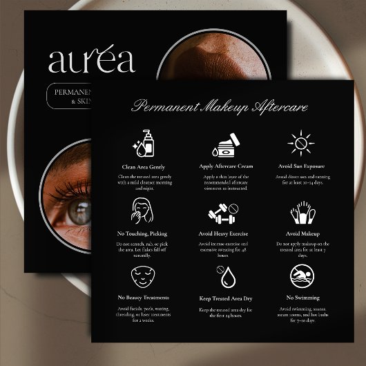 Modern Cosmetic Permanent Makeup Aftercare Card Dankeskarte
