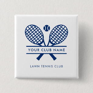 Modern Country Club Tennis Team Players Button