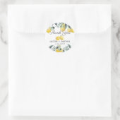 Modern Country Lemons Floral Boho Vielen Dank Runder Aufkleber (Tasche)