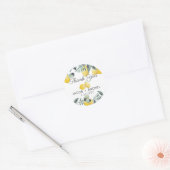 Modern Country Lemons Floral Boho Vielen Dank Runder Aufkleber (Umschlag)