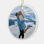 Modern Couple Engagement Photo First Christmas Keramik Ornament (Links)