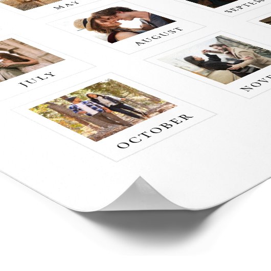 Modern Couple First Anniversary Foto Collage Poster (Ecke)