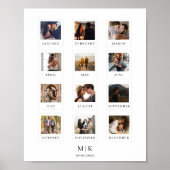 Modern Couple First Anniversary Foto Collage Poster (Vorne)