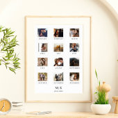 Modern Couple First Anniversary Foto Collage Poster