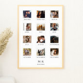 Modern Couple First Anniversary Foto Collage Poster