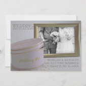 Modern Couple Foto Confetti Wedding Einladung (Vorderseite)