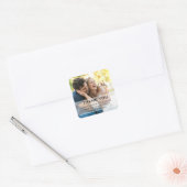 Modern Couple Foto Wedding Vielen Dank Quadratischer Aufkleber (Umschlag)