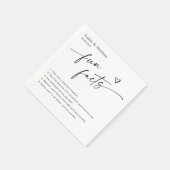 Modern Couple Fun Fakten Hochzeit Serviette (Ecke)