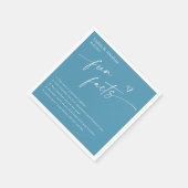 Modern Couple Fun Fakten Hochzeit Serviette (Ecke)