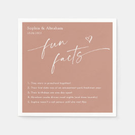 Modern Couple Fun Fakten Hochzeit Serviette