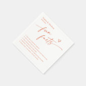 Modern Couple Fun Fakten Hochzeit Serviette (Ecke)