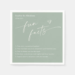 Modern Couple Fun Fakten Hochzeit Serviette