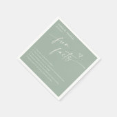 Modern Couple Fun Fakten Hochzeit Serviette (Ecke)