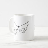 Modern Couple Holding Händchen Individuelle Name H Kaffeetasse (Vorderseite Links)