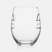 Modern Couple Holding Händchen Individuelle Name H Weinglas Ohne Stiel (Links)