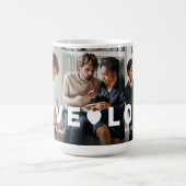 Modern Couple Liebe 3 Foto Collage Personalisiert Kaffeetasse (Mittel)