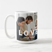 Modern Couple Liebe 3 Foto Collage Personalisiert Kaffeetasse (Links)