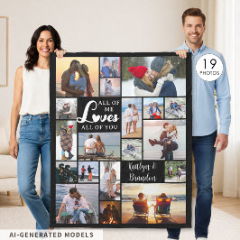 Modern Couple Liebe Zitat 19 FotoCollage Fleecedecke