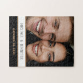 Modern Couple Monogram Date - Benutzerdefinierter Puzzle (Horizontal)