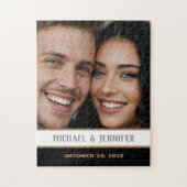 Modern Couple Monogram Date - Benutzerdefinierter Puzzle (Vertikal)