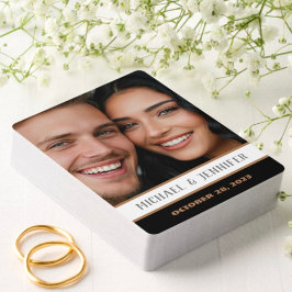 Modern Couple Monogram Date - Benutzerdefinierter  Spielkarten