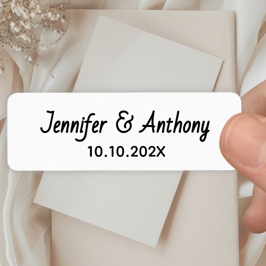 Modern Couple Names & Date Wedding - Black