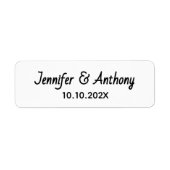 Modern Couple Names & Date Wedding - Black (Vorne)
