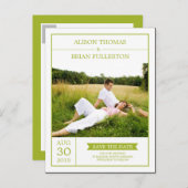 Modern Couple Save the Date Card Ankündigungspostkarte (Vorne/Hinten)