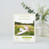 Modern Couple Save the Date Card Ankündigungspostkarte (Stehend Vorderseite)