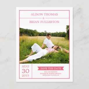 Modern Couple Save the Date Card Ankündigungspostkarte
