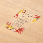 Modern Couple Verlobung Crawfish Booking Acryleinladungen (Ablage )