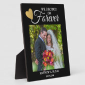 Modern Couple Wedding Foto Gold Heart Quote Black Fotoplatte (Seite)