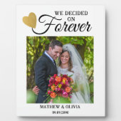 Modern Couple Wedding Foto Gold Heart Quote Fotoplatte (Vorderseite)