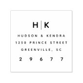 Modern Couples Wedding Monogram Rücksendeadresse Permastempel (Design)