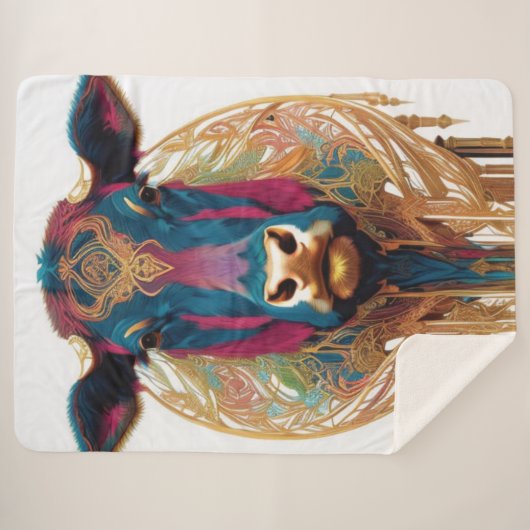 Modern Cow Sherpa Blanket Sherpadecke (Vorderseite (Horizontal))
