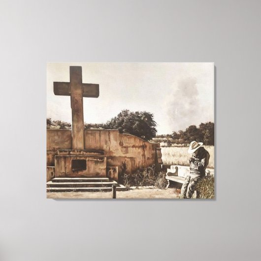 Modern Cowboy Biker checking his GPS. Leinwanddruck (Vorderseite)