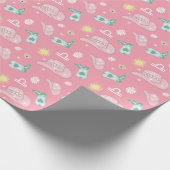 Modern Cowgirl Libra Zodiac Muster Boho Pink Geschenkpapier (Ecke)
