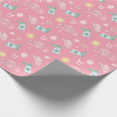 Modern Cowgirl Taurus Zodiac Muster Boho Pink Geschenkpapier (Ecke)