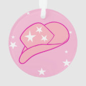 Modern Cowgirl Western Hat Pink Ornament (Rückseite)