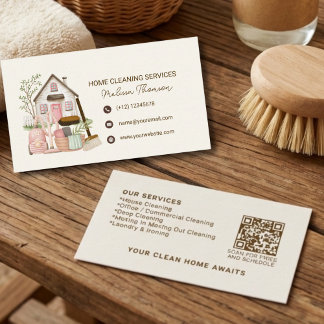 Modern Cozy Professional House Cleaning  Visitenkarte