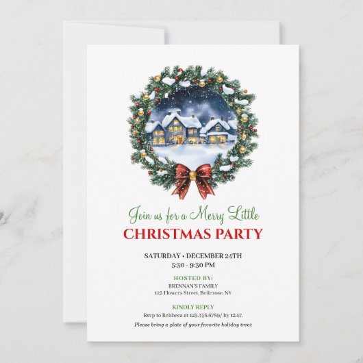 Modern Cozy Winter Scene Editable Christmas Invite Einladung (Vorderseite)