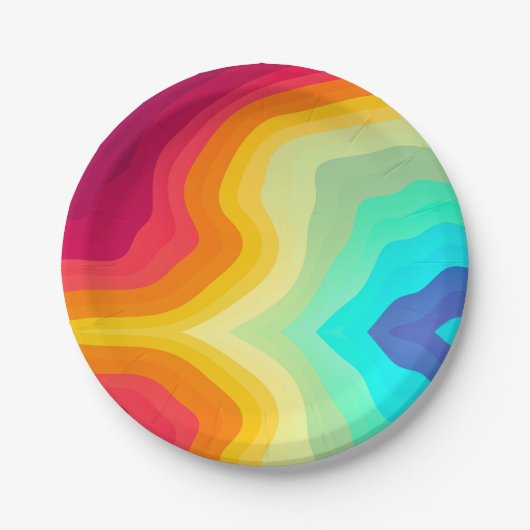 Modern Cracked colorful Stylist Pappteller (Vorderseite)