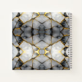 Modern Cracked Gold White & black marble Notizblock (Rückseite)