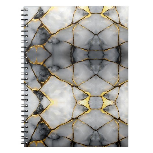 Modern Cracked Gold White & black marble Notizblock (Vorderseite)