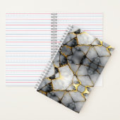 Modern Cracked Gold White & black marble Notizblock (Innen)
