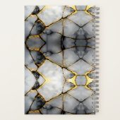 Modern Cracked Gold White & black marble Notizblock (Rückseite)