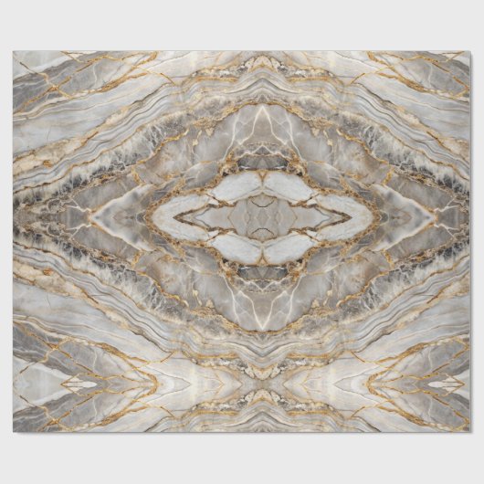Modern Cracked Gold White marble Geschenkpapier (Flach)