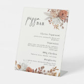 Modern Cream Boho Pizza Bar Sign Sockelschild (Vorderseite)